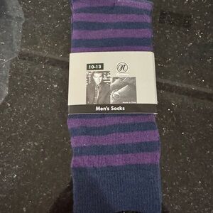 Men's Striped Purple & Navy Crew Socks